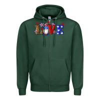 Sports Green american flag gnomes love Zipper Hoodie - Artiststas