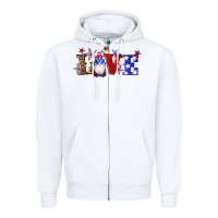 White american flag gnomes love Zipper Hoodie - Artiststas