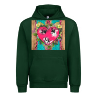 Forest Green v.d cow and heart Urban Hoodie - AdoDesignShop