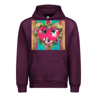 Mauve Wine v.d cow and heart Urban Hoodie - AdoDesignShop