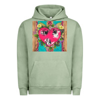 Pigment Oil Green v.d cow and heart Urban Hoodie - AdoDesignShop