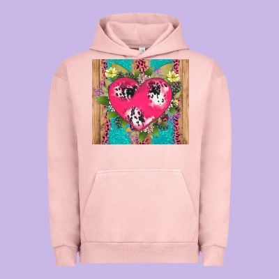 V.d Cow And Heart Urban Hoodie Designed By Adodesignshop