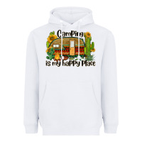 White camping is my happy place caravan Heavyweight Hoodie - BarkalooDesign