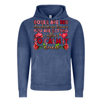 Vintage Denim roses are red chocolates are brown Vintage Hoodie - OliviaCreatesArt