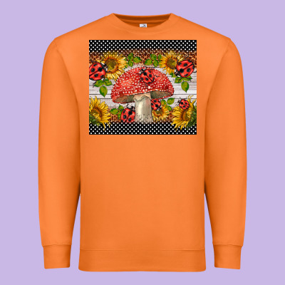 Ladybug Mushrooms Premium Sweatshirt Designed By Barkaloodesign