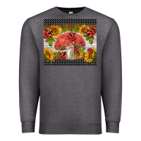 Charcoal Heather ladybug mushrooms Premium Sweatshirt - BarkalooDesign