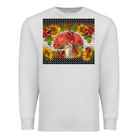 Dove Grey ladybug mushrooms Premium Sweatshirt - BarkalooDesign