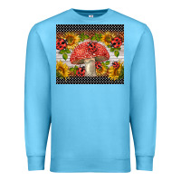 Ocean Blue ladybug mushrooms Premium Sweatshirt - BarkalooDesign
