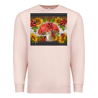 Pale Pink ladybug mushrooms Premium Sweatshirt - BarkalooDesign