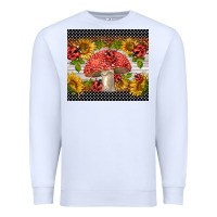 White ladybug mushrooms Premium Sweatshirt - BarkalooDesign