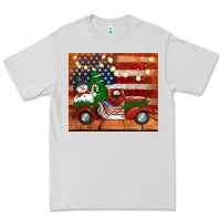 Dove Grey christmas truck with american flag Premium Tee - Jasminsmagicworld