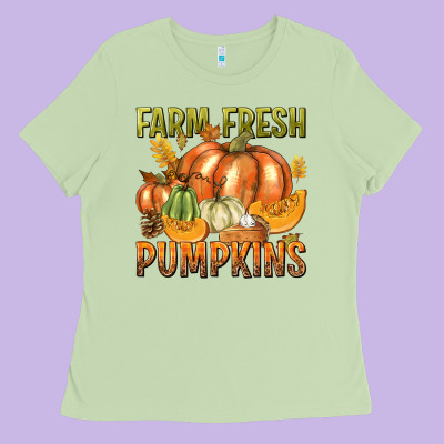 Farm Fresh Pumpkins Ladies Tee Designed By Texasbilliewilder