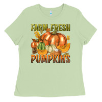 Matcha Farm Fresh Pumpkins Ladies Tee - texasbilliewilder