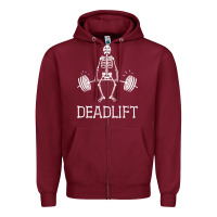 Burgundy deadlift funny halloween skeleton weight lifting workout Zipper Hoodie - longCreatives