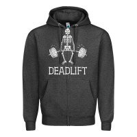 Charcoal Heather deadlift funny halloween skeleton weight lifting workout Zipper Hoodie - longCreatives