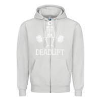 Dove Grey deadlift funny halloween skeleton weight lifting workout Zipper Hoodie - longCreatives