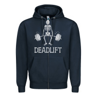 Navy deadlift funny halloween skeleton weight lifting workout Zipper Hoodie - longCreatives