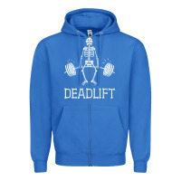 True Royal deadlift funny halloween skeleton weight lifting workout Zipper Hoodie - longCreatives