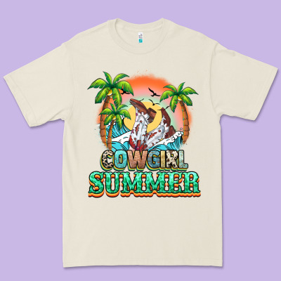 Cowgirl Summer Premium Tee Designed By Nancycooperartshop
