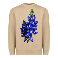 Mushroom Bluebonnet Flower Illustrations Heavyweight Sweatshirt - LillyAllenDesigns