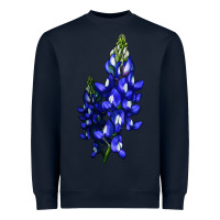 Navy Bluebonnet Flower Illustrations Heavyweight Sweatshirt - LillyAllenDesigns