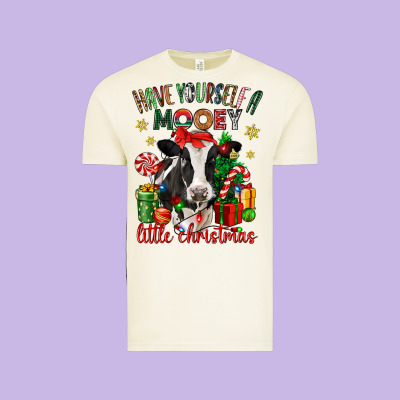 Have Yourself A Little Christmas Cow Vintage Tee Designed By Cowgirlartshop