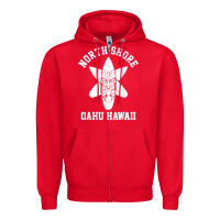 Red Oahu Hawaii North Shore Surf Beach Surfing Surfer Gift Zipper Hoodie - longCreatives