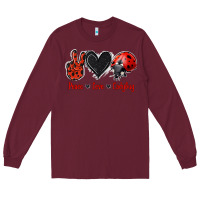 Burgundy Peace Love Ladybug Long Sleeve Tee - Jasminsmagicworld