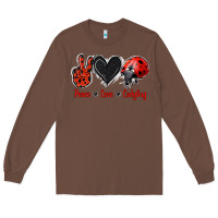 Chestnut Peace Love Ladybug Long Sleeve Tee - Jasminsmagicworld