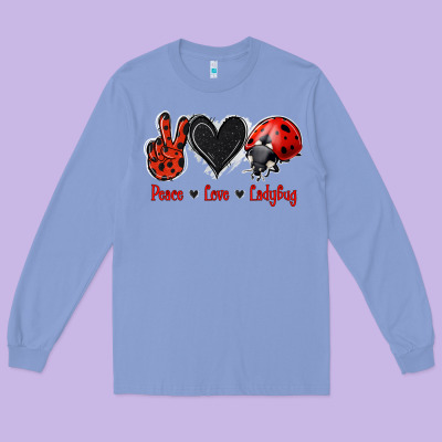 Peace Love Ladybug Long Sleeve Tee Designed By Jasminsmagicworld