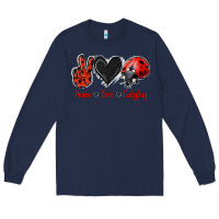 Navy Peace Love Ladybug Long Sleeve Tee - Jasminsmagicworld