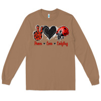 Toasted Coconut Peace Love Ladybug Long Sleeve Tee - Jasminsmagicworld
