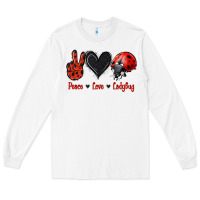 White Peace Love Ladybug Long Sleeve Tee - Jasminsmagicworld