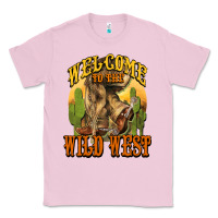 Bubblegum Pink Welcome to the wild west Cowboy boots Classic Tee - HowdyJamesFarm