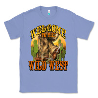 Colony Blue Welcome to the wild west Cowboy boots Classic Tee - HowdyJamesFarm