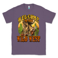 Lavender Welcome to the wild west Cowboy boots Classic Tee - HowdyJamesFarm