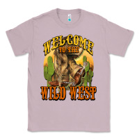 Lilac Welcome to the wild west Cowboy boots Classic Tee - HowdyJamesFarm
