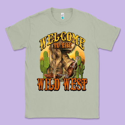 Welcome To The Wild West Cowboy Boots Classic Tee Designed By Howdyjamesfarm