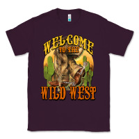 Plum Welcome to the wild west Cowboy boots Classic Tee - HowdyJamesFarm