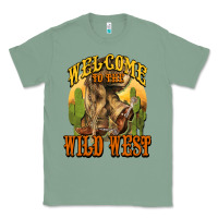 Sage Welcome to the wild west Cowboy boots Classic Tee - HowdyJamesFarm
