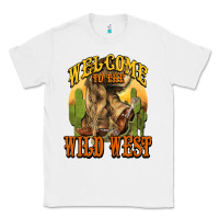 White Welcome to the wild west Cowboy boots Classic Tee - HowdyJamesFarm