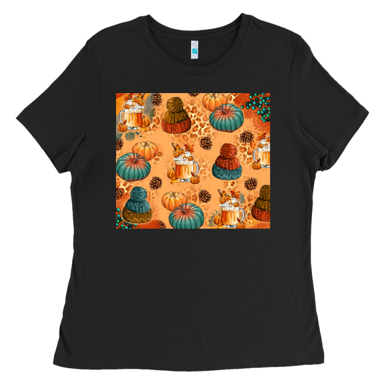 Fall Pumpkins Autumn Coffee Ladies Tee by texasbilliewilder | Teevron