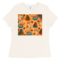 Bone Fall Pumpkins Autumn Coffee Ladies Tee - texasbilliewilder