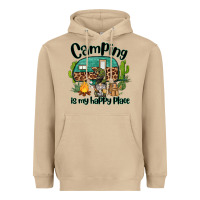 Mushroom camping is my happy place caravan and gnome Heavyweight Hoodie - BarkalooDesign