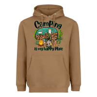 Toasted Coconut camping is my happy place caravan and gnome Heavyweight Hoodie - BarkalooDesign