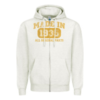 Oatmeal Heather Made in 1935 87th Birthday Gifts 87 Year old Birthday T-Shirt Zipper Hoodie - longCreatives