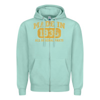 Seafoam Made in 1935 87th Birthday Gifts 87 Year old Birthday T-Shirt Zipper Hoodie - longCreatives