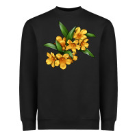 Black Yellow Jessamine Flower Illustrations Heavyweight Sweatshirt - LillyAllenDesigns