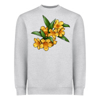 Heather Grey Yellow Jessamine Flower Illustrations Heavyweight Sweatshirt - LillyAllenDesigns