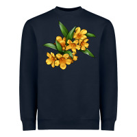 Navy Yellow Jessamine Flower Illustrations Heavyweight Sweatshirt - LillyAllenDesigns